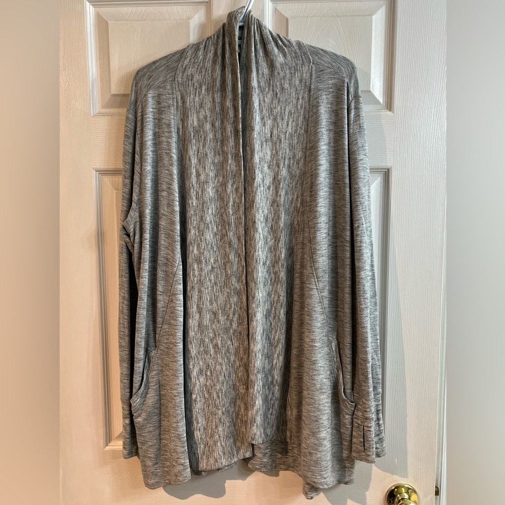 Athleta Pranayama Wrap Cardigan Marl Heather Gray Womens 1X